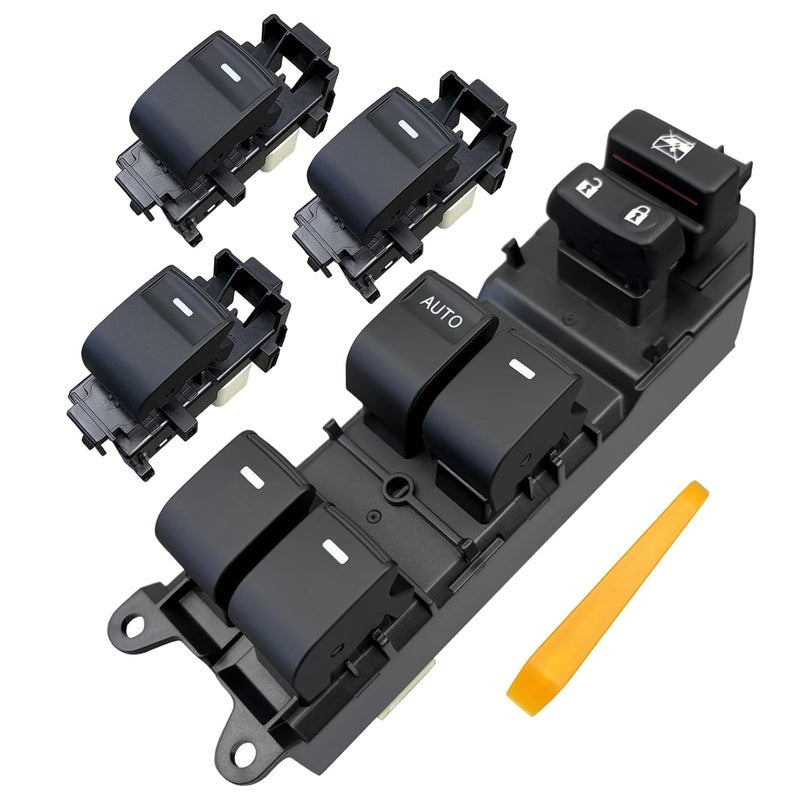 BELGEMAY Ice Blue Backlit Window Switch Set for 2008-2013 Toyota Highlander (OE#84820-33251) - Master+3 Passenger with Tool - Image 1